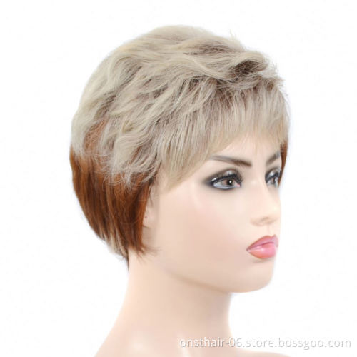 MYZYR wholesale women gradient color short hair wig cheap hair high quality synthetic hair